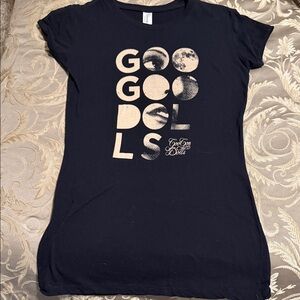 Black Graphic Tee with White Print